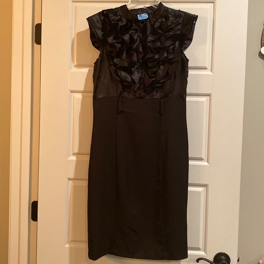 Snap Brand Satin Ruffle Top Dress with Belt Loops - Size 7 (Juniors)